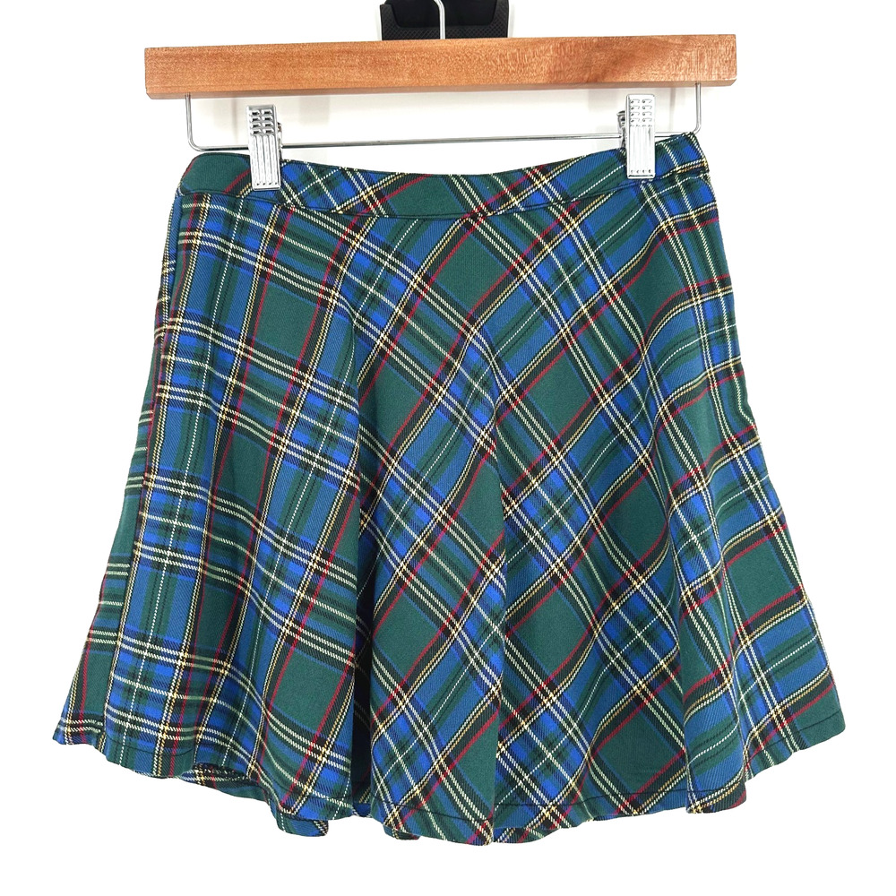 Tripp NYC Plaid Mini Circle Skirt XS Mall Goth 90s Punk Grunge Emo Dark Academia